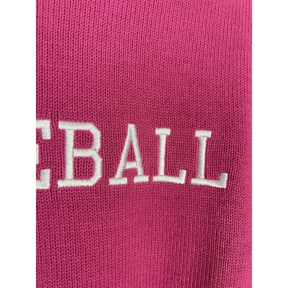 The Bubble Lifestyle Pickleball Sweater Size M Pink & White  Crewneck Preppy